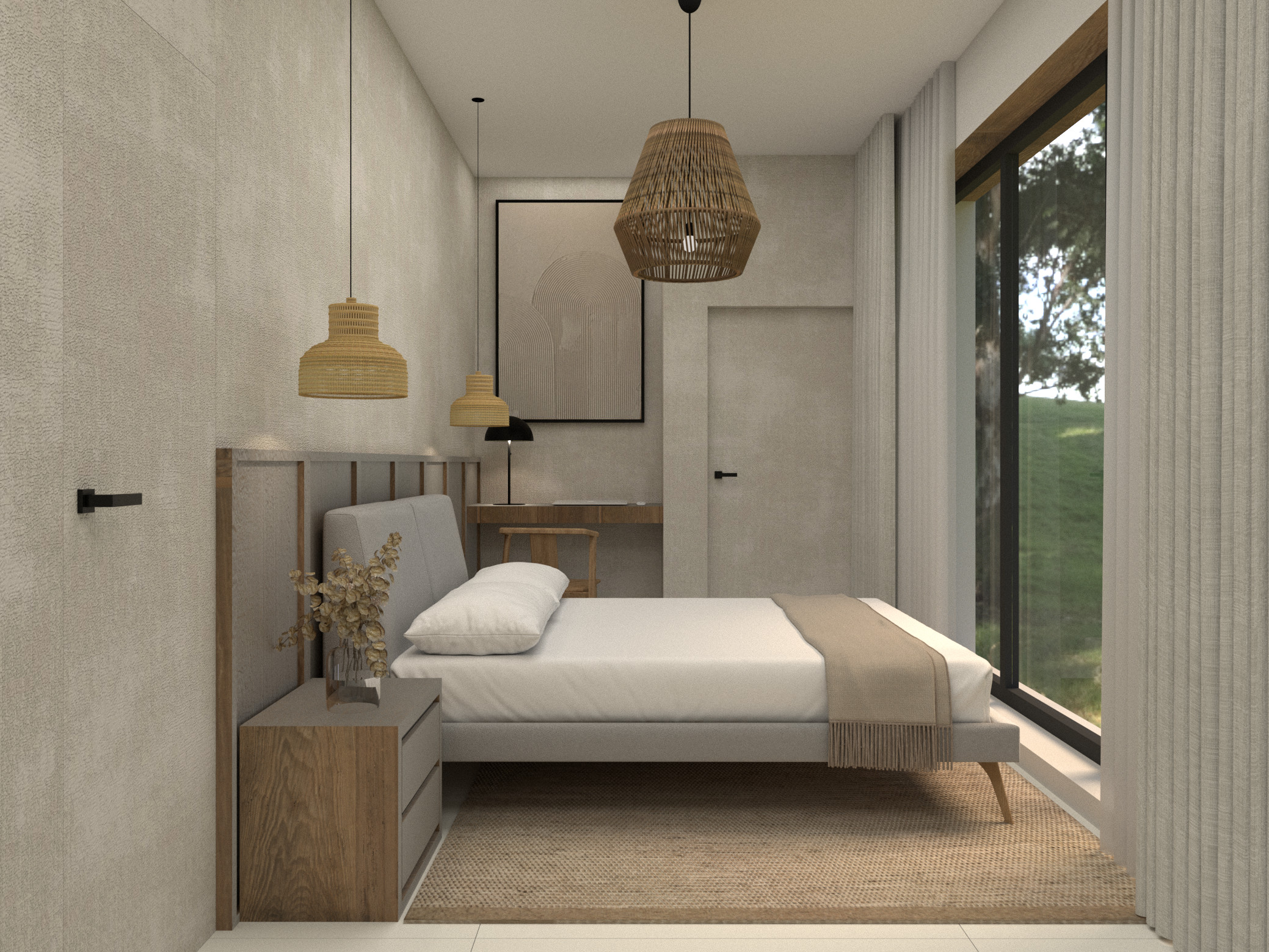 Sypialnia w stylu boho